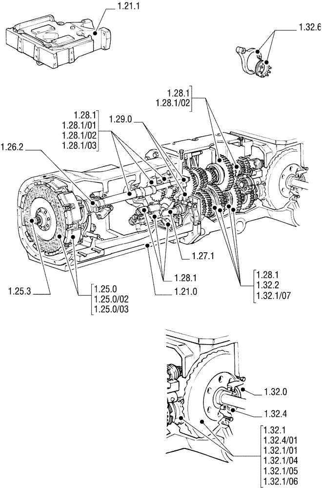 Схема запчастей Case IH JX80U - (1.20.0 SEC. 03) - TRANSMISSION (03) - TRANSMISSION