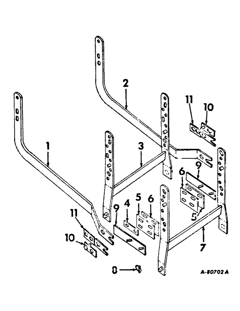 Схема запчастей Case IH 420 - (B-07) - SUBFRAME AND SUPPORT 420 BLADE 