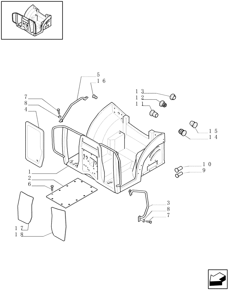 Схема запчастей Case IH MXU130 - (1.87.0) - PLATFORM (L/ CAB) (08) - SHEET METAL