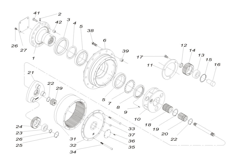 Схема запчастей Case IH 7000 - (A09.02[01]) - Epicyclic Hub, Wet Brake SER40-B {A7000} (33) - BRAKES & CONTROLS