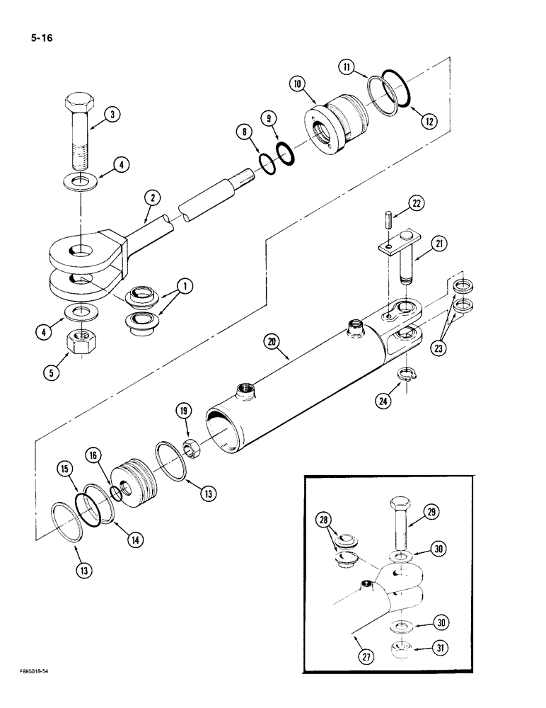 Схема запчастей Case IH 9190 - (5-16) - CYLINDER (05) - STEERING