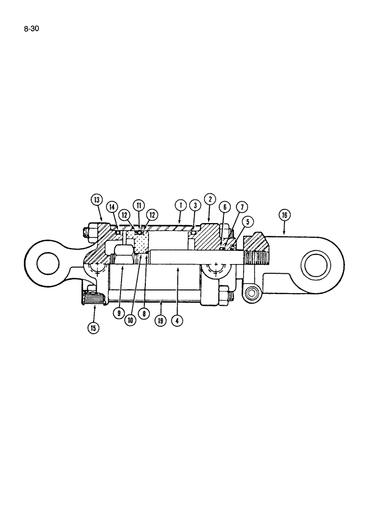 Схема запчастей Case IH 365 - (8-30) - HYDRAULIC CYLINDER, 3-1/2 ID X 8 INCH STROKE (08) - HYDRAULICS