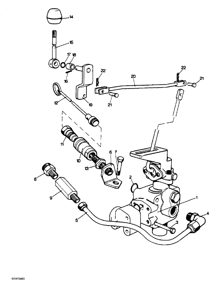 Схема запчастей Case IH 1210 - (8-54) - THREE-WAY SELECTOR VALVE AND COUPLINGS (08) - HYDRAULICS