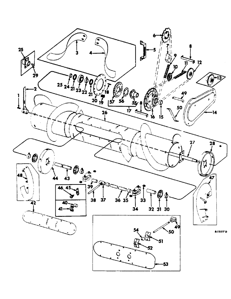 Схема запчастей Case IH 303 - (023) - PLATFORM AUGER AND DRIVE, PLATFORM AUGER EXTENSION ATTACHMENT (58) - ATTACHMENTS/HEADERS