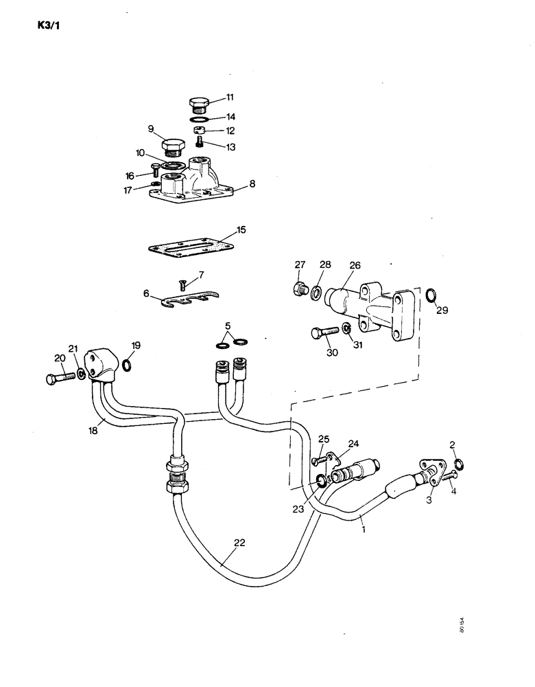 Схема запчастей Case IH 1190 - (K-03) - HIGH PRESSURE PIPES (07) - HYDRAULICS