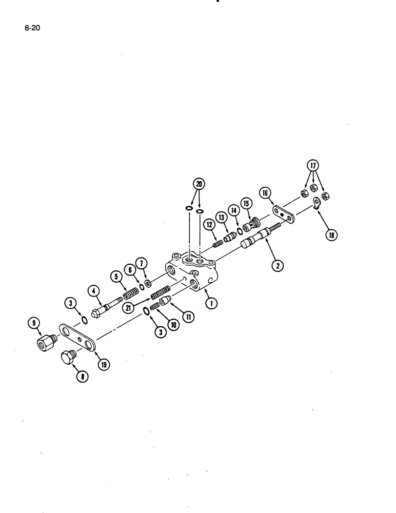 Схема запчастей Case IH 275 - (8-20) - HYDRAULIC CONTROL VALVE (08) - HYDRAULICS