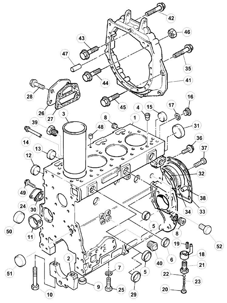 Схема запчастей Case IH CX100 - (02-38) - CYLINDER BLOCK (02) - ENGINE