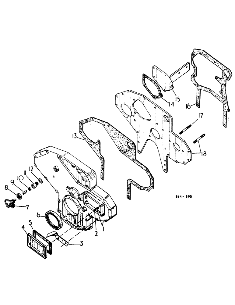 Схема запчастей Case IH 385 - (12-19) - POWER, CRANKCASE FRONT COVER Power