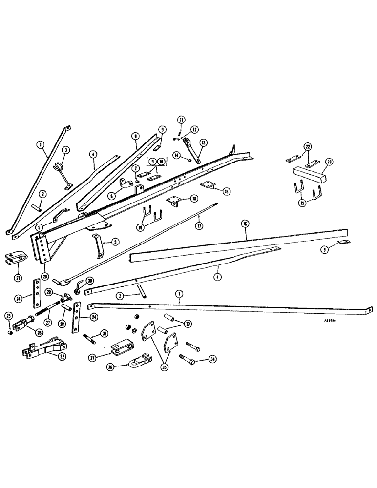 Схема запчастей Case IH FC-SERIES - (06) - HITCH, ADJUSTABLE CLEVIS, POLE EXTENSION 