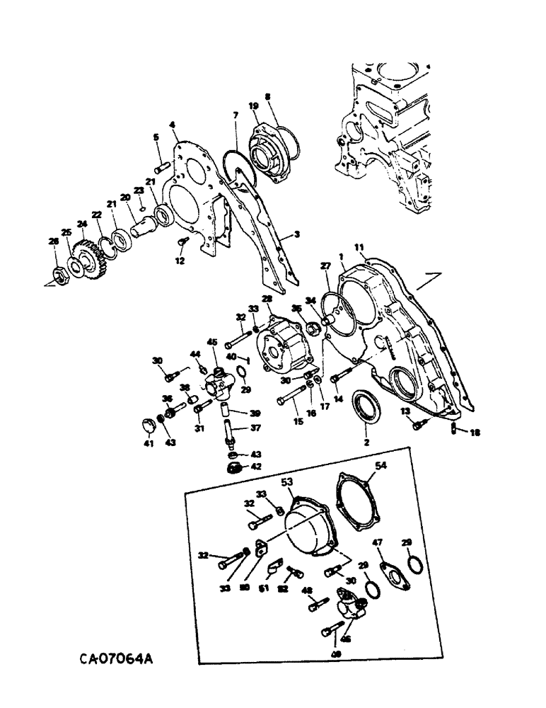 Схема запчастей Case IH 284 - (12-44) - POWER, DIESEL ENGINE, NISSAN, CRANKCASE FRONT COVER Power