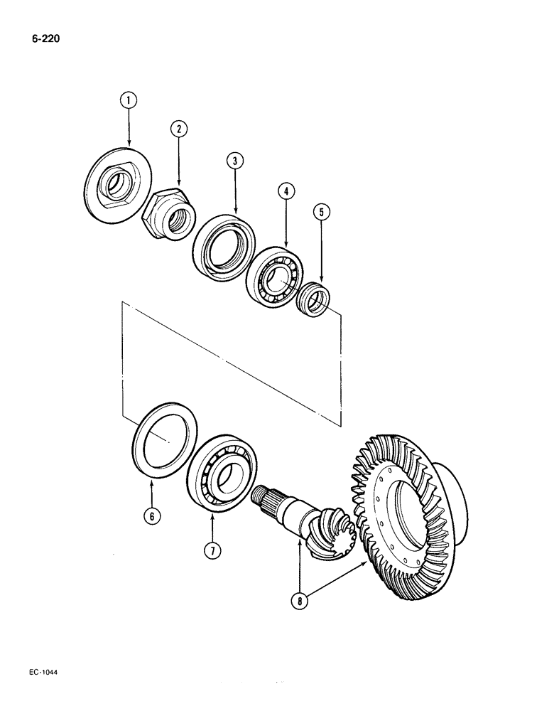 Схема запчастей Case IH 385 - (6-220) - DRIVE ASSEMBLY, 4 WHEEL DRIVE, MFD TRACTORS P.I.N. 18001 AND AFTER (06) - POWER TRAIN