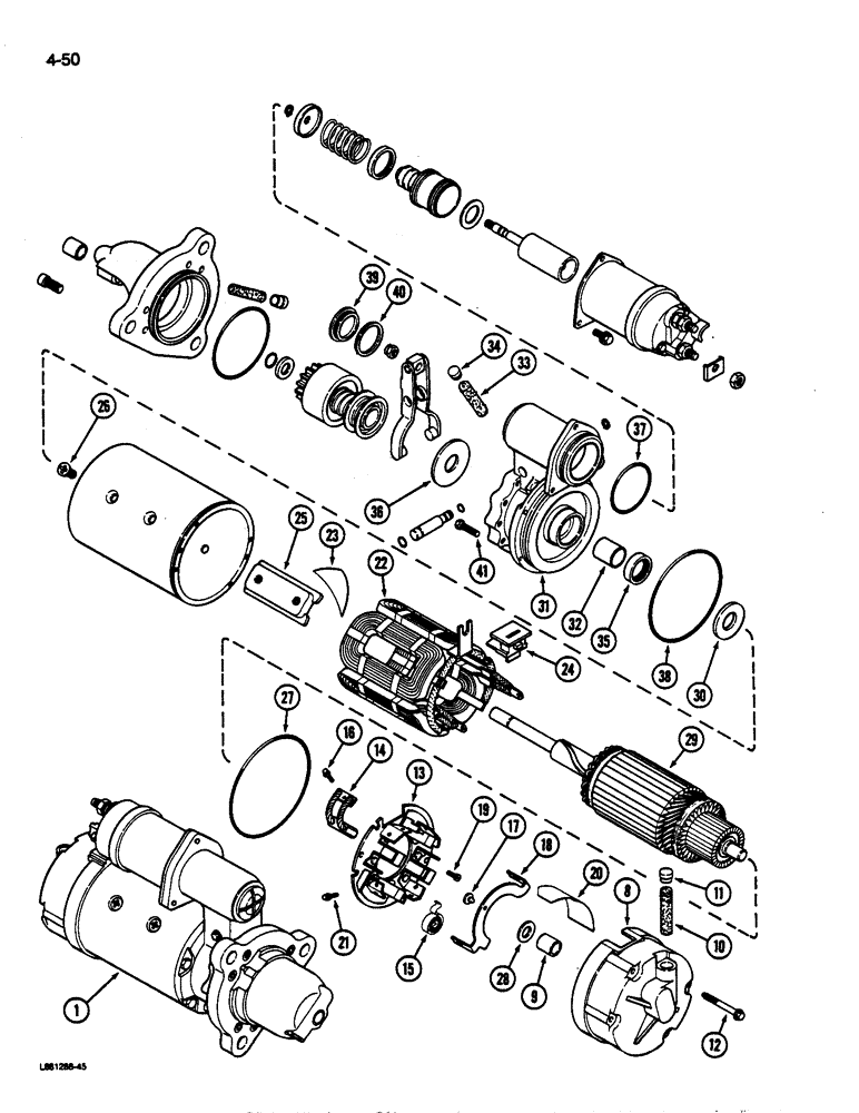 Схема запчастей Case IH 1822 - (4-50) - STARTER, HEAVY DUTY SEALED (06) - ELECTRICAL SYSTEMS