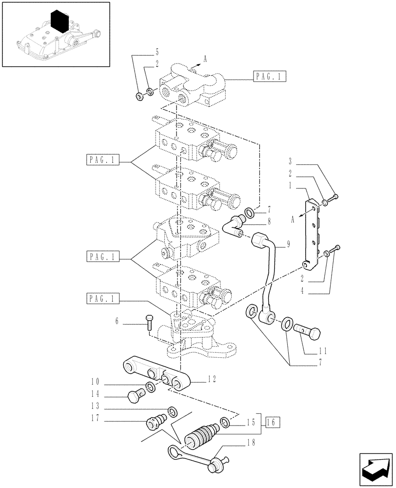 Схема запчастей Case IH JX1070N - (1.82.7/02[03]) - (VAR.390-498/2) THREE REMOTE VALVES & FLOW-RATE REGULATOR - PIPES AND QUICK COUPLING - C5484 (07) - HYDRAULIC SYSTEM