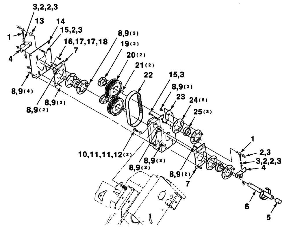 Схема запчастей Case IH 325 - (2-04) - INPUT DRIVE ASSEMBLY (58) - ATTACHMENTS/HEADERS