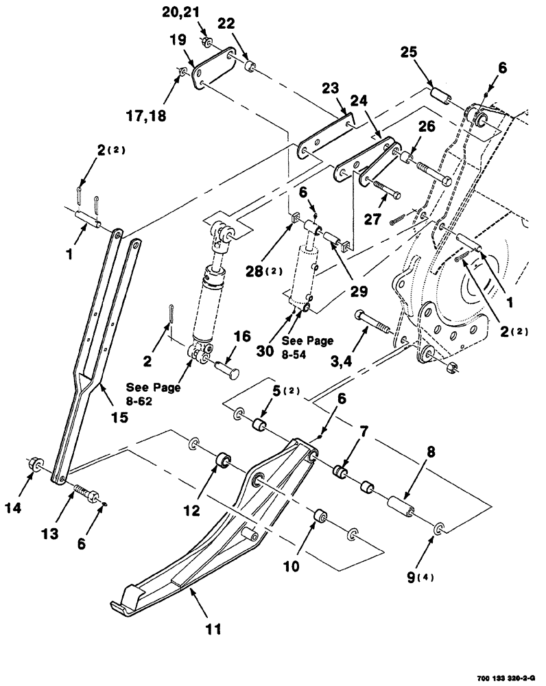 Схема запчастей Case IH 8860 - (07-72) - LIFT ARM AND FLOTATION ASSEMBLIES (8860 CONTINUED) (58) - ATTACHMENTS/HEADERS