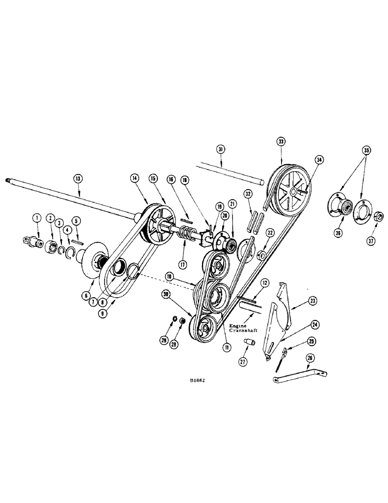 Схема запчастей Case IH 1050 - (14) - VARIABLE DRIVE CONTROL, 1050 WINDROWER, FORWARD AND REVERSE 