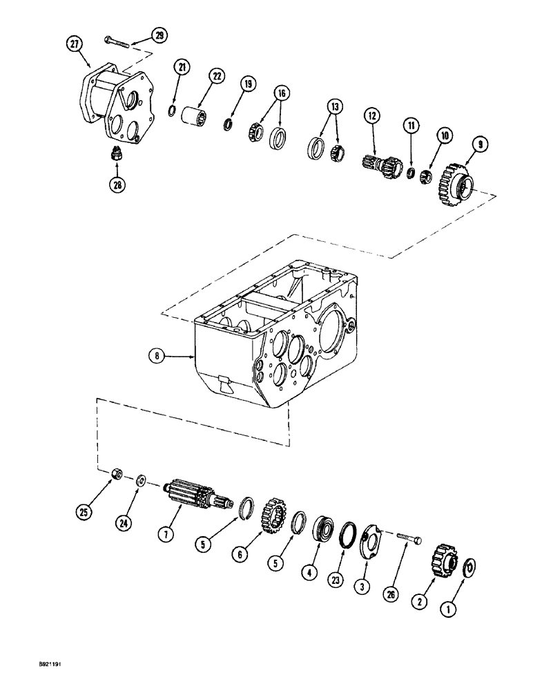 Схема запчастей Case IH 1800 - (6-34) - TRANSMISSION, INPUT DRIVE SHAFT (03) - POWER TRAIN