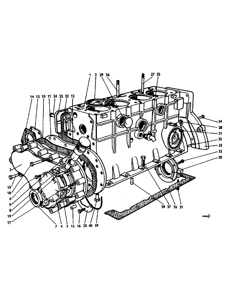 Схема запчастей Case IH 996 - (A02) - ENGINE, CYLINDER BLOCK, 990, 995, 996, 1210 AND 1212 TRACTORS (01) - ENGINE