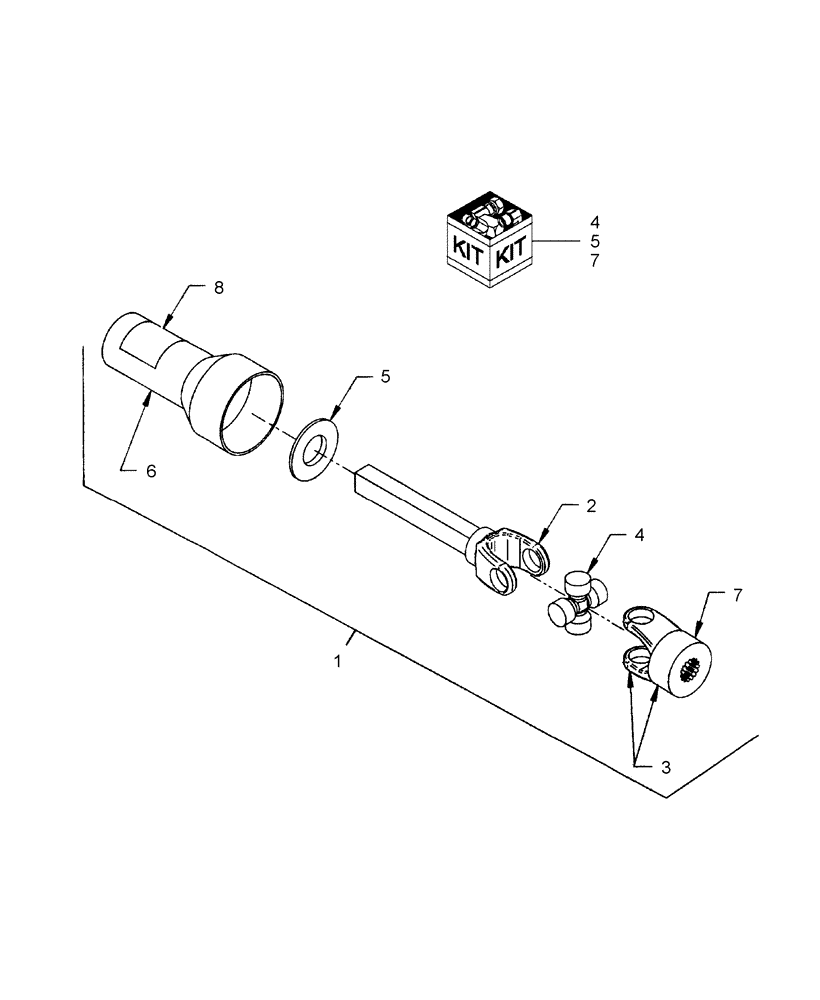 Схема запчастей Case IH BSX151 - (207.02) - HALF DRIVELINE - MALE SECTION S6 X 8 -1/4" - FRONT MOUNT - 715584006 