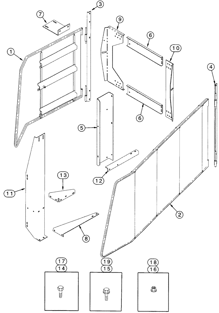 Схема запчастей Case IH 2555 - (09F-08) - WHEEL SHIELDS OUTER DUAL WHEELS JJC0157150- (12) - CHASSIS