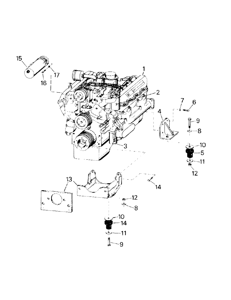 Схема запчастей Case IH RC210 - (04-01) - ENGINE MOUNTING (04) - Drive Train