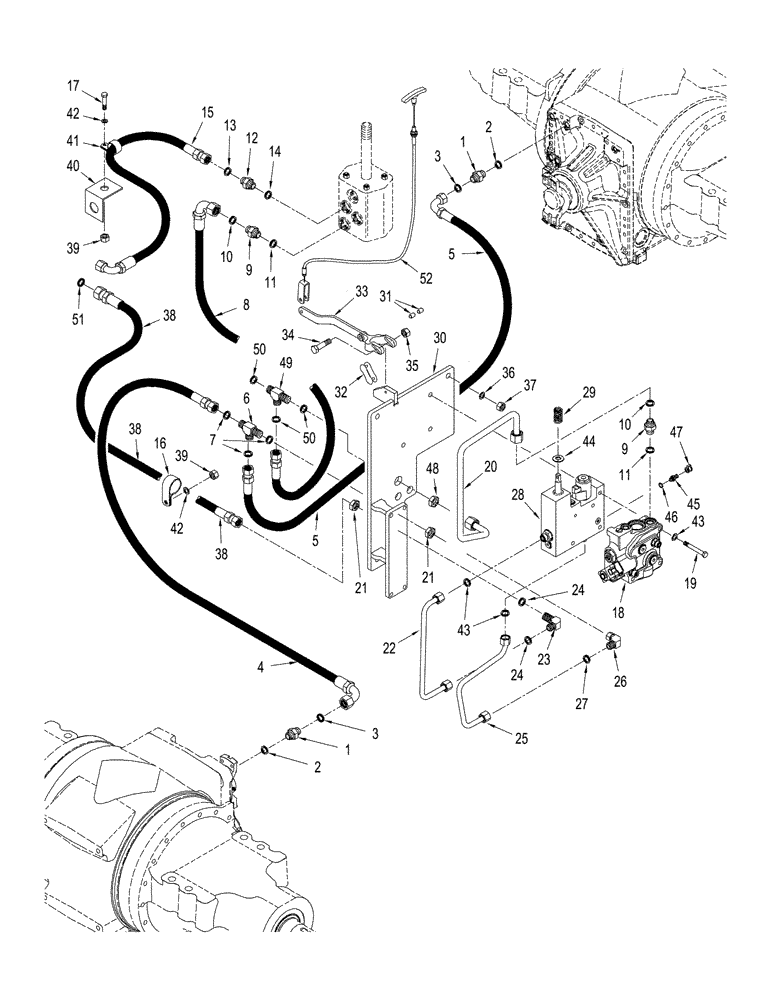 Схема запчастей Case IH STX325 - (07-04[02]) - PARK BRAKE CIRCUIT, WITHOUT DIFFERENTIAL LOCK, WITHOUT ACCUSTEER (07) - BRAKES