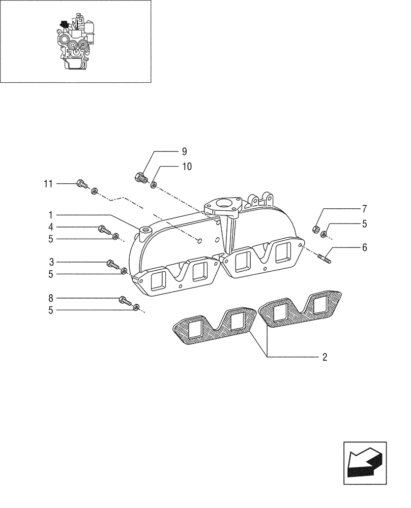 Схема запчастей Case IH JX95 - (0.07.1/04[04]) - INTAKE MANIFOLD - TIER 1 ENGINE (01) - ENGINE