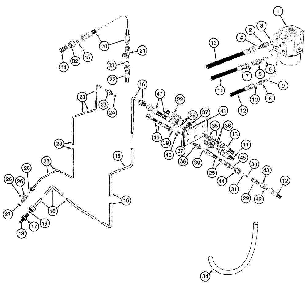 Схема запчастей Case IH 2555 - (05-02) - HYDRAULICS STEERING (04) - STEERING