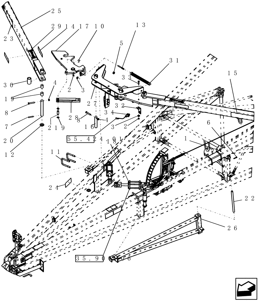 Схема запчастей Case IH 700 - (39.110.02) - HITCH, FRONT LATCH ASSEMBLY (39) - FRAMES AND BALLASTING