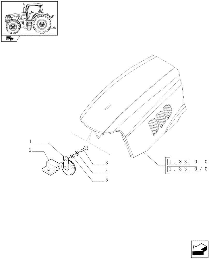 Схема запчастей Case IH MAXXUM 115 - (1.76.0[01]) - HORN (06) - ELECTRICAL SYSTEMS