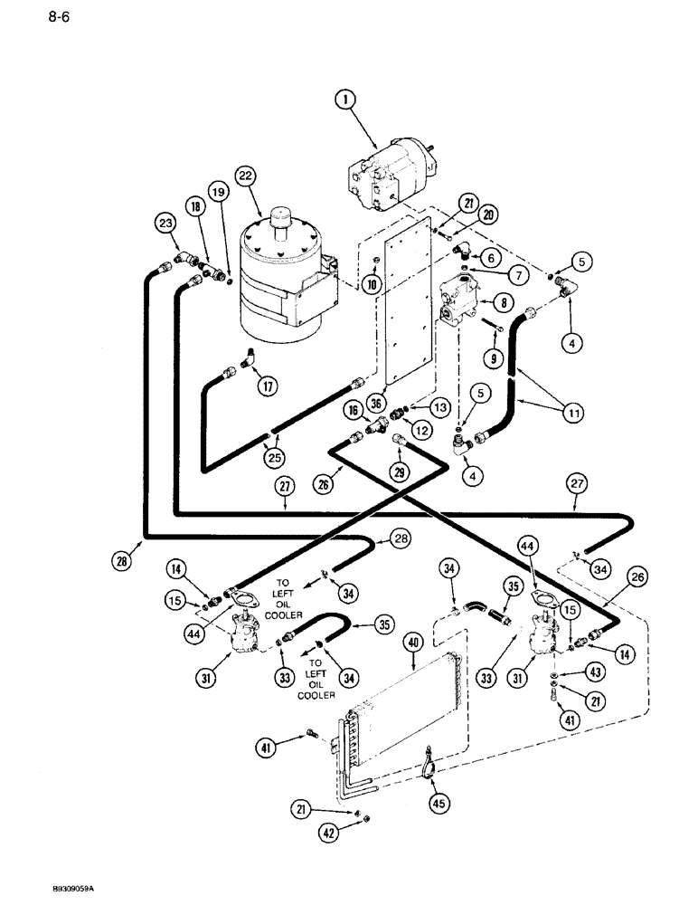 Схема запчастей Case IH 950 - (8-06) - BLOWER PUMP HYDRAULIC SYSTEM, 12 ROW NARROW, VERTICAL FOLD (08) - HYDRAULICS