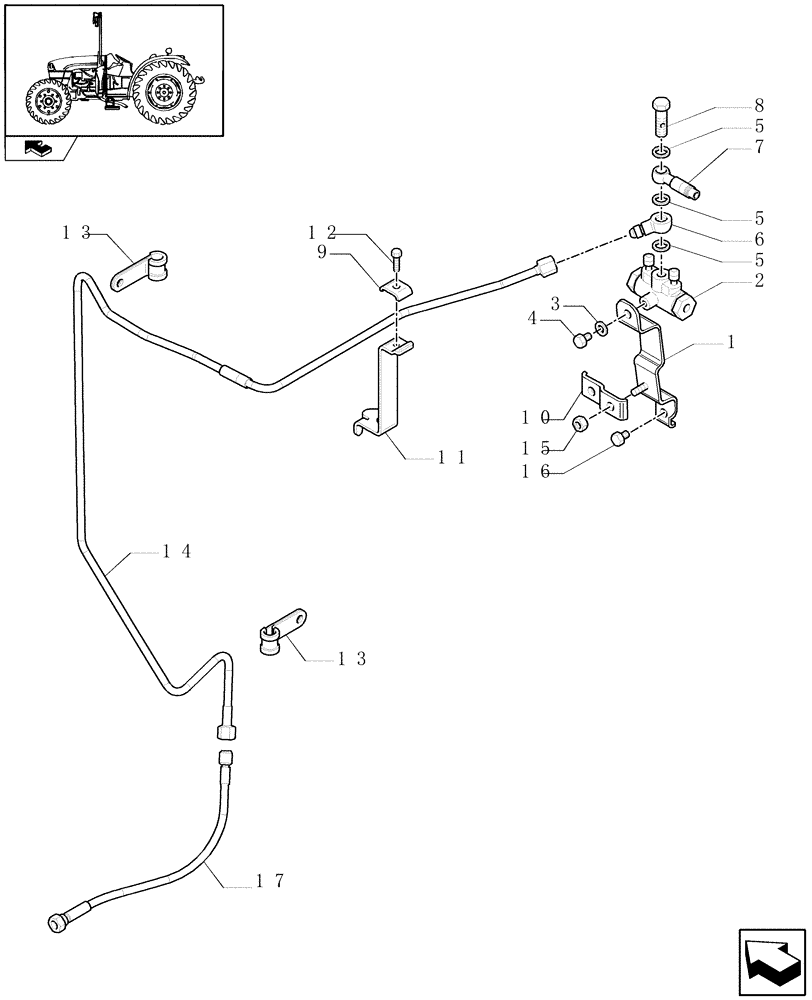 Схема запчастей Case IH FARMALL 85C - (1.68.5/01[01]) - FRONT AXLE WITH FRONT BRAKE (40 KM/H) - VALVE (VAR.331324-331329-332329-335329) (05) - REAR AXLE