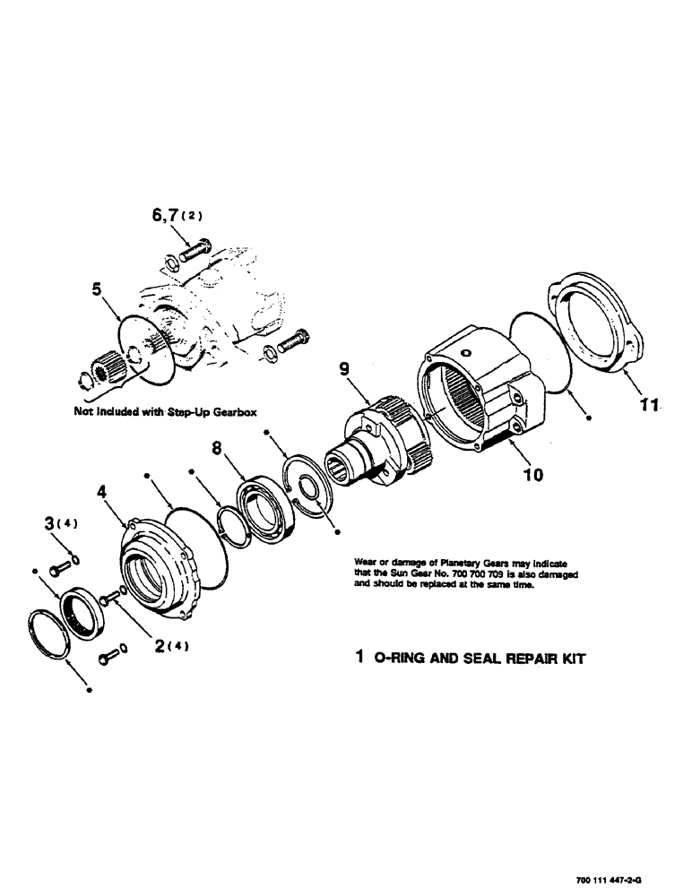 Схема запчастей Case IH SC414 - (8-16) - GEARBOX STEP-UP ASSEMBLY, 1000 RPM PUMP, 700712139 GEARBOX ASSEMBLY COMPLETE (08) - HYDRAULICS