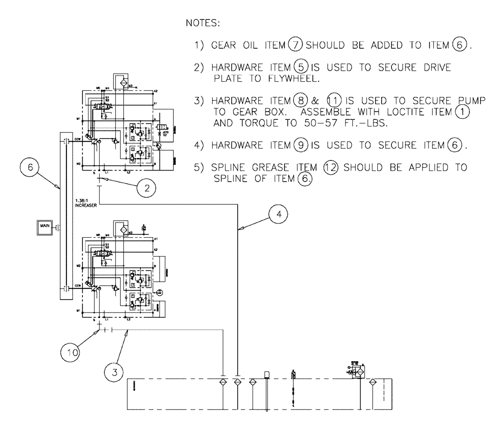 Схема запчастей Case IH SPX4410 - (06-011) - PUMP DRIVE GROUP Hydraulic Plumbing