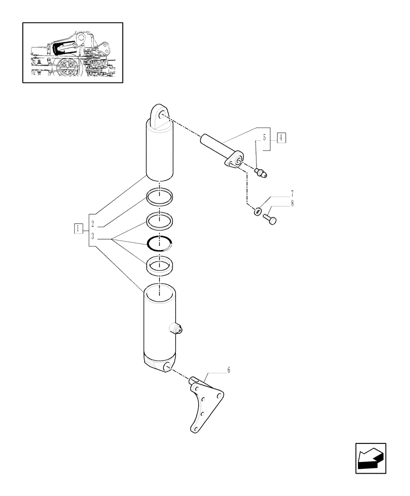 Схема запчастей Case IH MXU135 - (1.82.6[02]) - LIFTING CYLINDERS (07) - HYDRAULIC SYSTEM