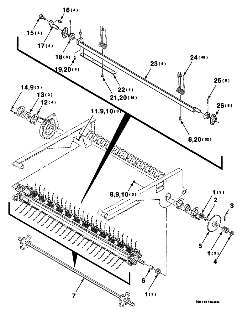 Схема запчастей Case IH 8460 - (3-04) - PICKUP ASSEMBLY, WITH HEX SHAFT ONLY, SERIAL NUMBER CFH0016501 THROUGH CFH0057722 Pickup