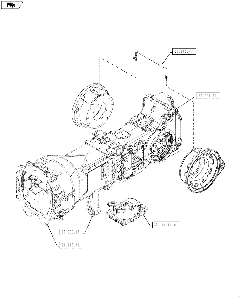 Схема запчастей Case IH PUMA 145 - (21.000.00[02]) - PICTORIAL INDEX - TRANSMISSION (21) - TRANSMISSION