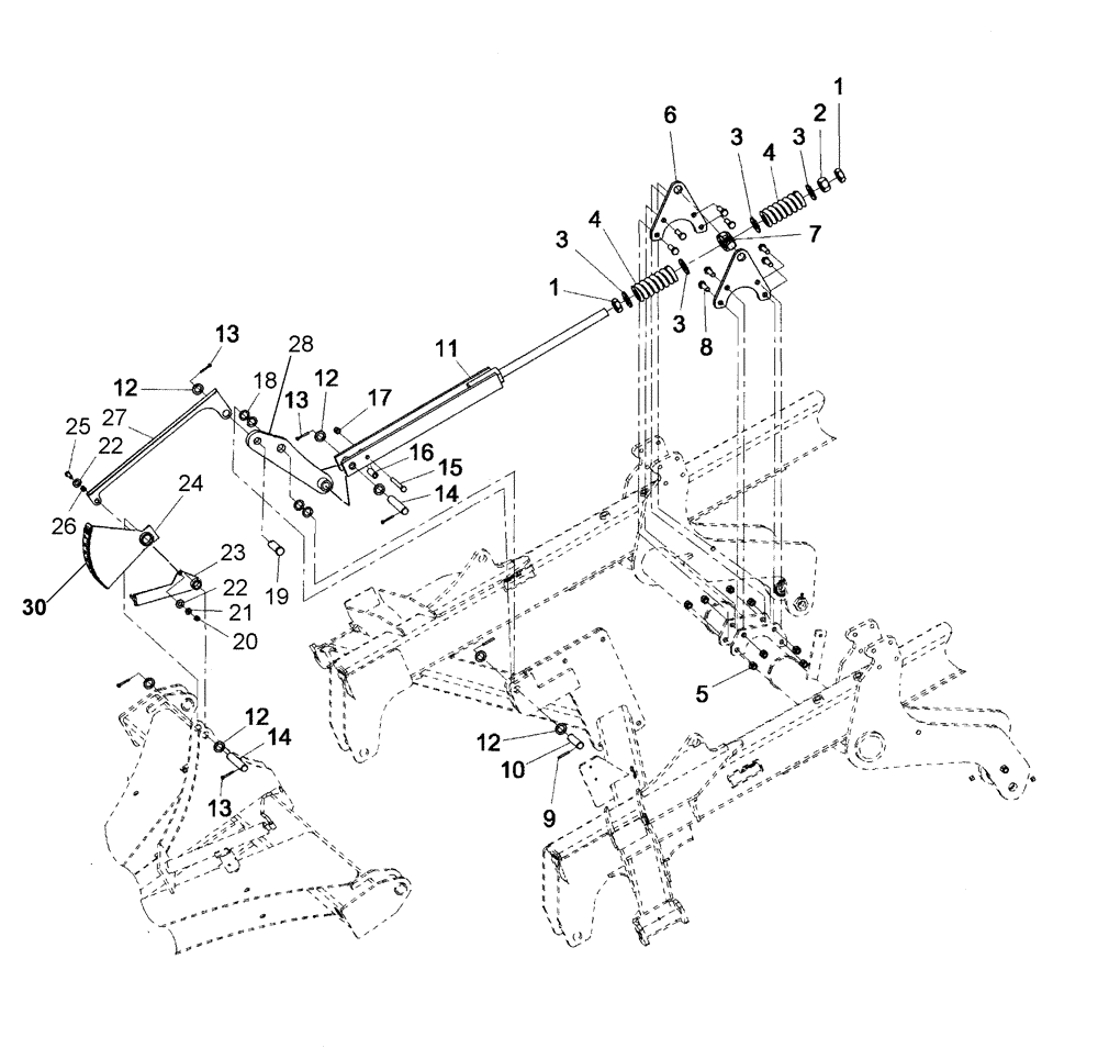 Схема запчастей Case IH 370 TRUE-TANDEM - (75.200.01) - SPRING LEVELING PARTS (75) - SOIL PREPARATION