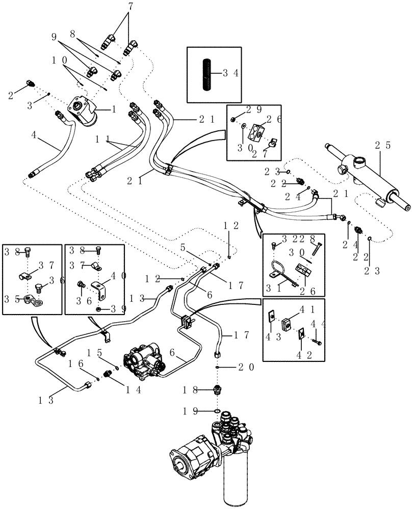 Схема запчастей Case IH MX210 - (05-04) - STEERING SYSTEM - 2 WHEEL DRIVE, ASN JAZ126070 (05) - STEERING