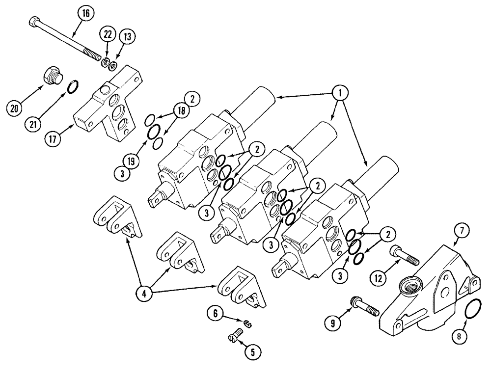 Схема запчастей Case IH CX100 - (08-08) - AUXILIARY VALVES (08) - HYDRAULICS