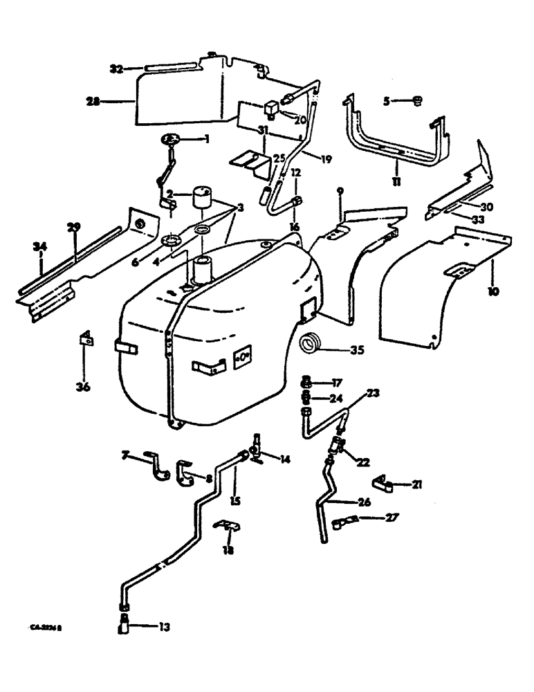 Схема запчастей Case IH 1468 - (12-12) - POWER, FUEL TANK, SUPPORTS AND TUBING, 1468 TRACTORS Power