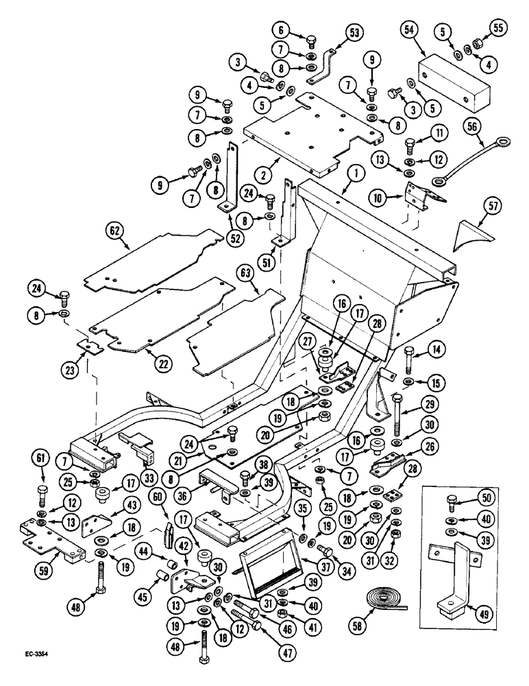 Схема запчастей Case IH 2130 - (9-030) - COMPARTMENT, PLATFORM, NARROW (09) - CHASSIS/ATTACHMENTS