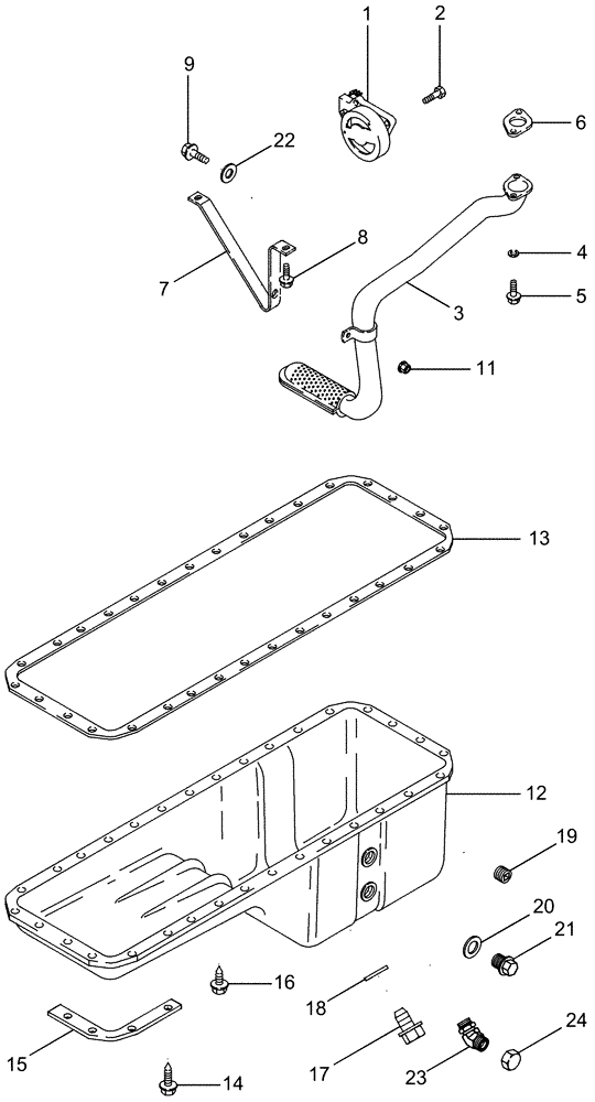 Схема запчастей Case IH MAGNUM 335 - (02-18) - OIL PUMP AND OIL PAN (02) - ENGINE