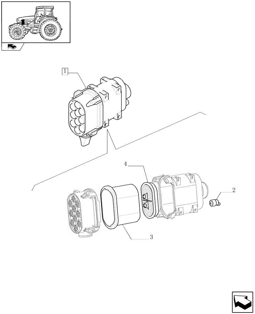 Схема запчастей Case IH FARMALL 85U - (1.19.1/ A) - DRY AIR CLEANER - BREAKDOWN (02) - ENGINE EQUIPMENT