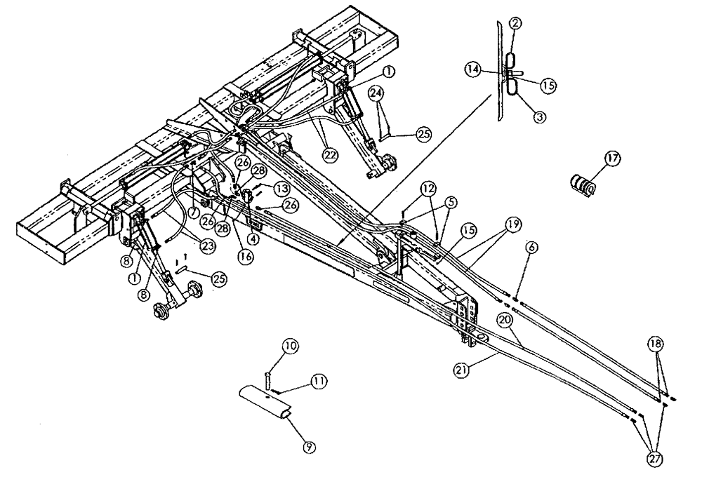 Схема запчастей Case IH 2500 ECOLO-TIL - (35.100.07) - PULL HITCH HYDRAULICS (35) - HYDRAULIC SYSTEMS