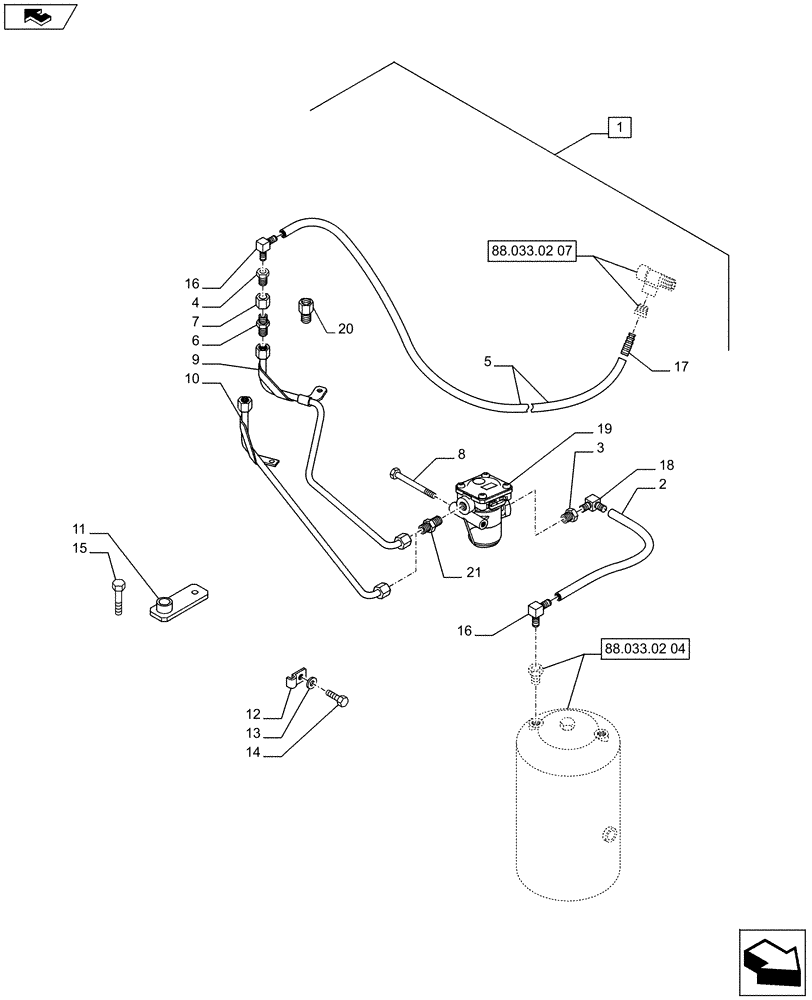Схема запчастей Case IH PUMA 130 - (88.033.02[06]) - DIA KIT, PNEUMATIC TRAILER BRAKE (UNIVERSAL) - PIPES (88) - ACCESSORIES