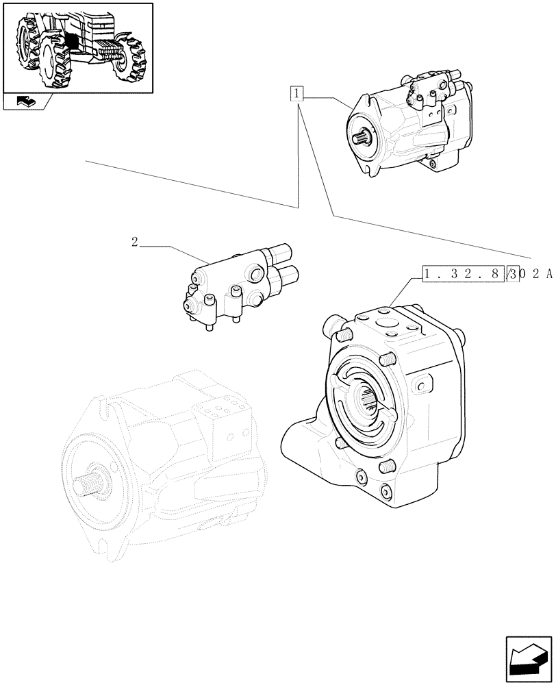 Схема запчастей Case IH PUMA 195 - (1.32.8/02A[01]) - 150 L/MIN PUMP CCLS W/EDC - HYDRAULIC PUMP - BREAKDOWN (03) - TRANSMISSION