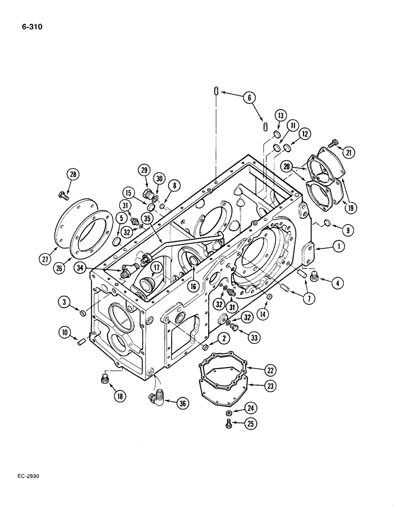 Схема запчастей Case IH 585 - (6-310) - REAR FRAME PLUGS AND CONNECTIONS (06) - POWER TRAIN