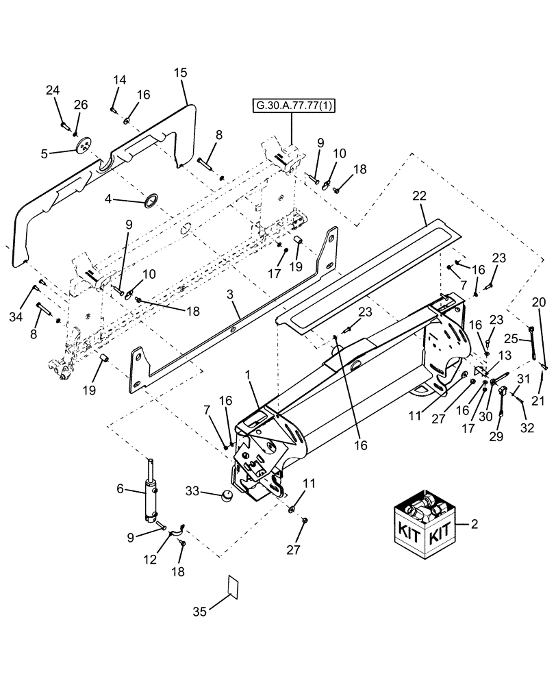 Схема запчастей Case IH AFX8010 - (G.30.A.77.77[3]) - LATERAL TILT FEEDER ADAPTER G - Tool Positioning