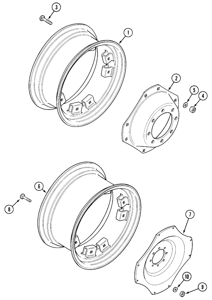 Схема запчастей Case IH 5130 - (5-042) - WHEELS, FRONT, ADJUSTABLE (05) - STEERING